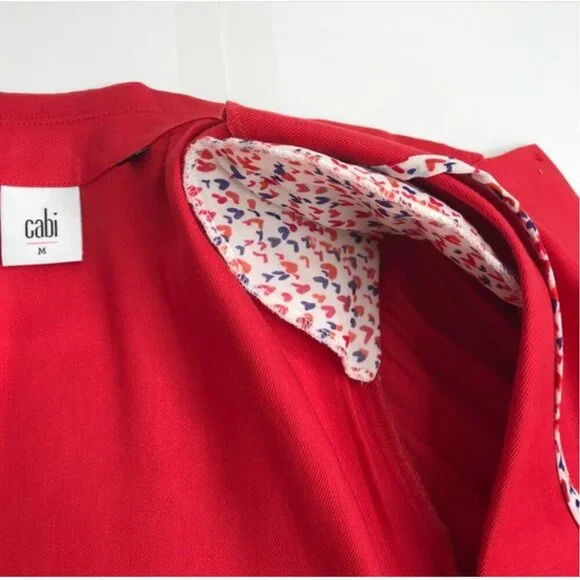 CAbi‎ 5472 Valentine Jacket Sz M Red Linen Blend - Picture 6 of 9